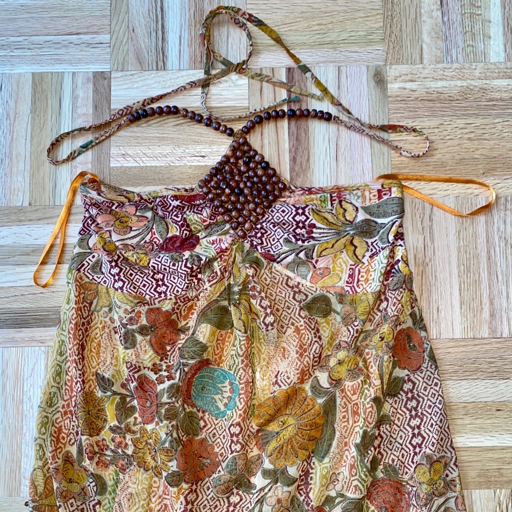 Dolce Cabo Bohemian Beaded Sequin Halter Size S